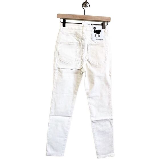 Free People Sandrine Rose Womens Cream High Rise Stretch‎ Skinny Jeans Size 25 - Picture 2 of 10